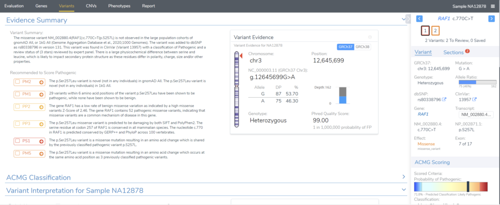 ACMG Auto Classifier: Understanding Variant Site and Sample