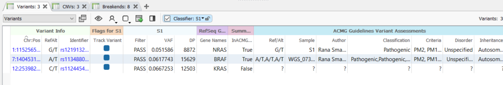 Figure 5: Annotating with assessment catalog in VarSeq. 