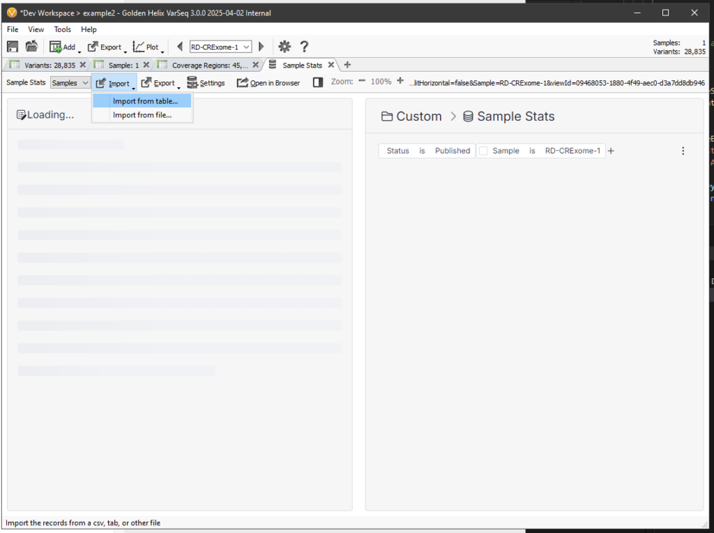 Importing Data from a VarSeq Table