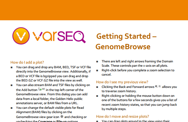 VarSeq Using GenomeBrowse