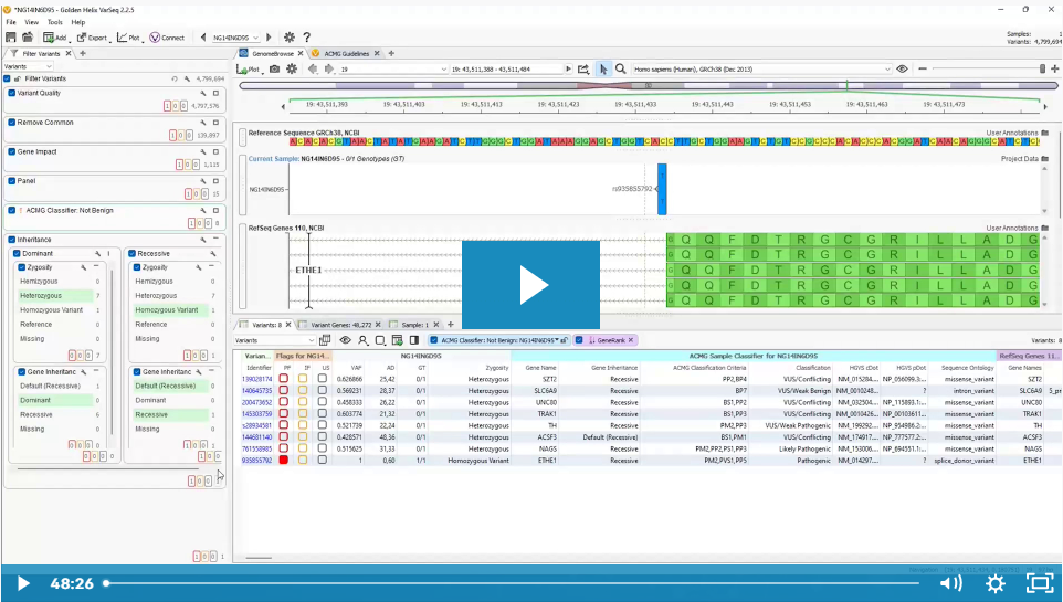 Single Sample and Family-Based Genome Analysis in VarSeq