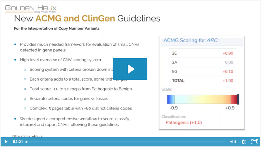 A User’s Perspective: ACMG Guidelines for CNVs in VSClinical