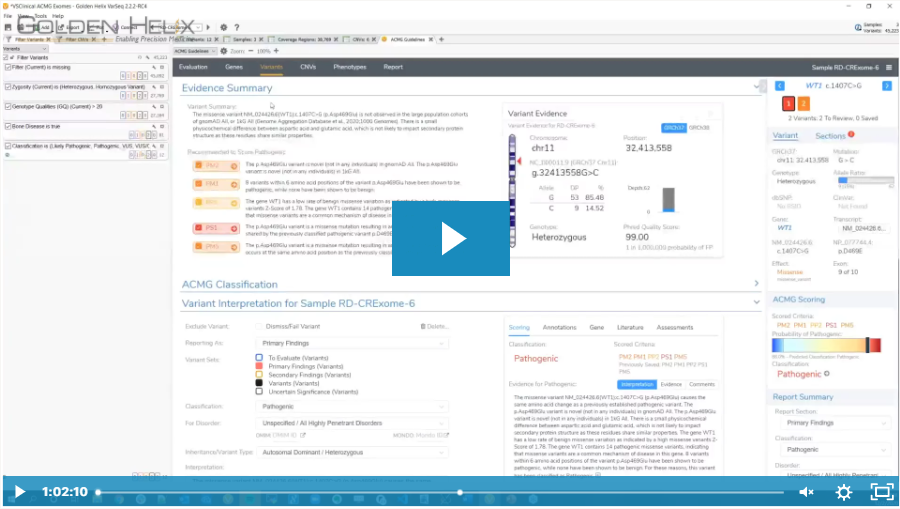 Exploring New Features and Clinical Reports in the ACMG Guideline Workflow